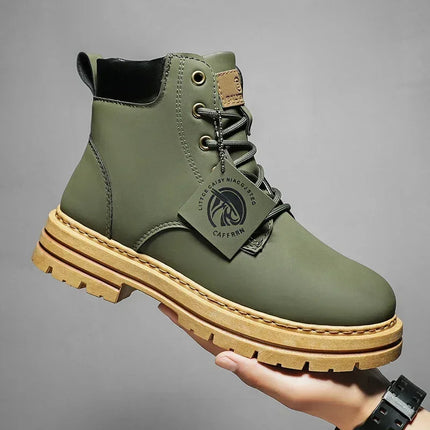 Men's Leather Ankle Boots - Classic Motorcycle Boots / Bottes en Cuir pour Hommes - Bottes Classiques de Moto