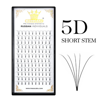 MASSCAKU Lashes Premade Wide Fans 3d/4d/5d/6d/10d/20d Short Stem Russian Volume Professional Eyelash Extensions Faux Mink