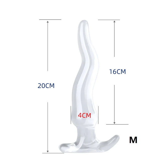 Large Finger Anal Plug Sex Toy Long Transparent Anal Plug Big Dildos Women's Vaginal Hip Expansion Trainer Lesbian Masturbator
