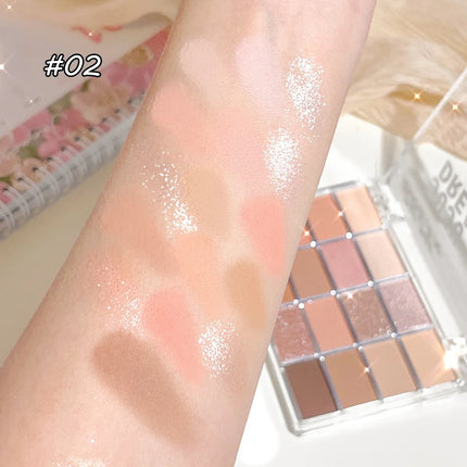 Korean 16 color eyeshadow plate, pearlescent matte lying silkworm, brighten low saturation earth color daily makeup