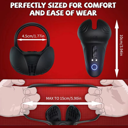 Remote Vibrating Cock Ring Male Remote Control Penis Ring Ejaculation Delay Testicle Stimulator Adult Sex Toy for Men Couple
