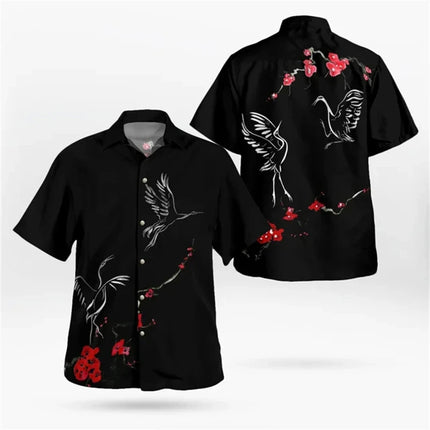Fashion Men's Hawaiian Shirt Male Casual Colorful Printed Beach Aloha Shirts Short Sleeve Oversized Camisa Hawai Hombre Clothing