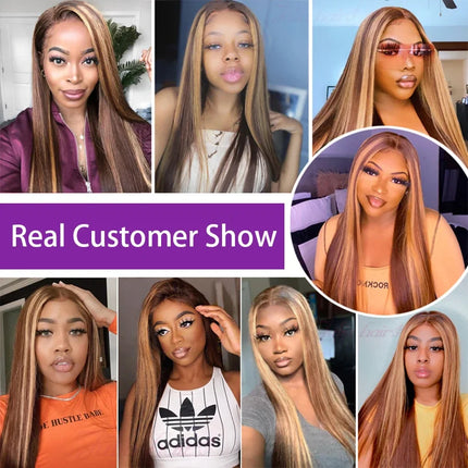Highlight Wig Human Hair 13x4 Honey Blonde Lace Front Wigs Brazilian Straight 13x6 Hd Lace Frontal Wig Glueless Wigs Pre Plucked