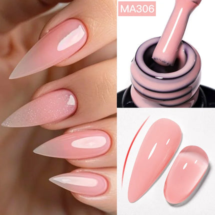7ml Nude Rubber Base Gel Nail Polish 2 In 1 Semi Permanent Colorful Nail Art UV LED Gel For Nails Manicure Soak Off Varnishes