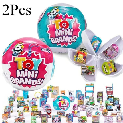 5 Surprise Mini Brands Series 1 by ZURU Mystery Real Miniature Collectible Toy Capsule Anime Figure  Slime surprise toy
