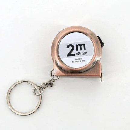Portable mini tape measure 2 m long brass material keychain design small home measuring tool for hand sewing and other uses