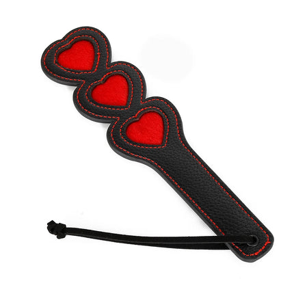 Black Red Heart Flogger Leather Bdsm Whips Spanking Paddle Slave Adult Sex Toys for Womans Bondage Restraints Whips Sex Shop ﻿