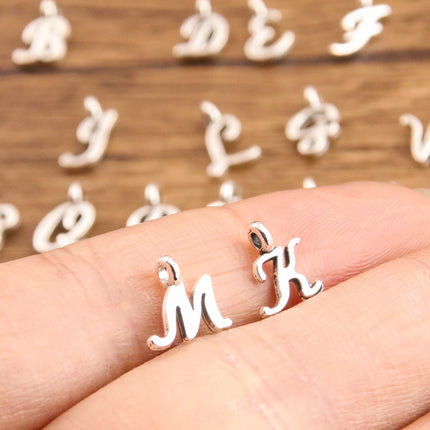 26Pcs Mix Size Picture Color Metal Zinc Alloy English Letter A-Z Charms Fit Jewelry Pendant DIY Necklaces Bracelets Bags Makings