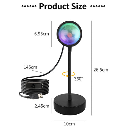 Smart Sunset Lamp Tuya LED Night Ligh USB RGB Smart Life APP Remote Projection For Room Decoration Photography Festival Birth