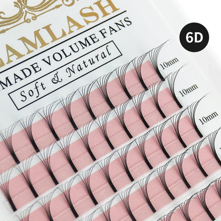 GLAMLASH 2D 3D 4D 5D 6D Long Stem False Lashes Premade Russian Volume Fans Faux Mink Premade Eyelash Extensions Makeup Cilios