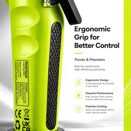ROSYOUS RS-888C KM-1595 JC-10000 External Rotor Brushless Motor Men Electric Hair Clipper Kit 8000RPM Professional Hair Trimmer