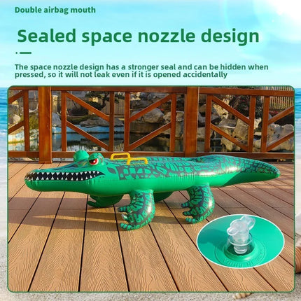 New Spot PVC Inflatable Crocodile Surfboard, Water Floating Row Outdoor Swimming Equipment Mount Water Ski Board