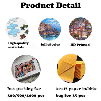 108/200/300/500/1000 Pieces Personal Custom Puzzles Handmade Hobbies Unique Gifts Wooden/paper Puzzles Family Game Toys