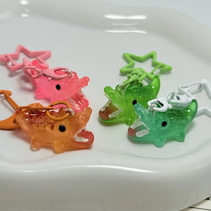 Creative cartoon cute mini crocodile keychain pendant mobile phone with key ring bag decoration pendant