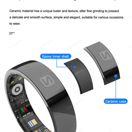 Smart Ring NFC Ring Health Fitness Tracker Ceramic Health Ring 2025 Sleep Tracking Heart Rate Blood Pressure with Charging Case