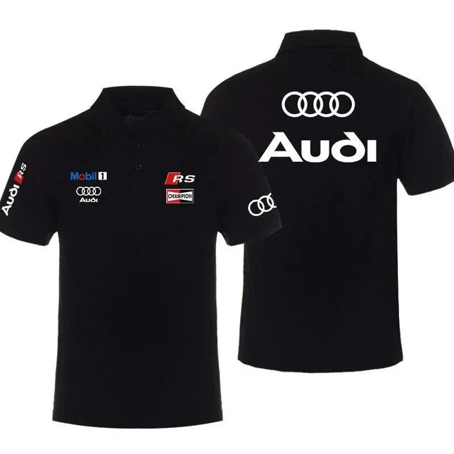Audi RS Performance Car Car Modified Men's POLO Shirt Summer Lapel Short Sleeve Racing Motorcycle T-Shirt