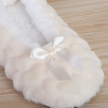 Fluffy Female Floor Slipper Women's Winter Faux Fur Plush Grip Soft Sole Cute Funny Indoor Home hairy Love Heart House Shoe Warm