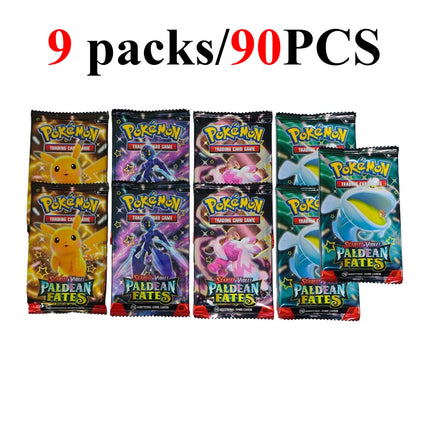 90/360PCS Pokémon Card Packs 151， ASCENDED HEROES 。Evolutions,PALDEAN FATES,English Reinforcement,Battle Transaction Card Gift