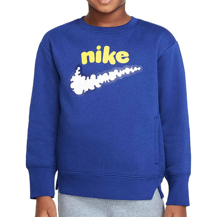 Nike Official Current Season Kids' Round Neck Loose Fit Sweatshirt DQ3860-455