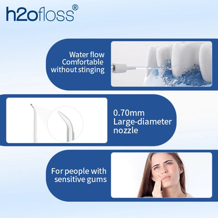 H2ofloss Water Flosser For Teeth Portable Oral Irrigator Dental Water Jet High Pressure Cleaning Mouth Washing 300ML 5 Modes