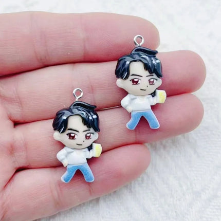 10pcs resin cartoon character jewelry earrings necklaces bracelets pendants DIY accessories