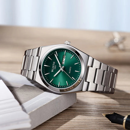 Men's Quartz Watch Luxury Waterproof Luminous Date Week Stainless Steel Men's Watch Male Wristwatches