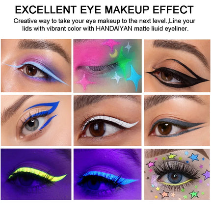 Waterproof Matte Liquid Eyeliner Long Lasting Quick Dry Non Smudging UV Luminous Gel Makeup for Smokey Eyes