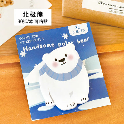 Ins Cartoon Cute Animal Sticky Note Student Special-shaped Penguin Note Book Can Paste Messages and Notes N Times Memo Pad