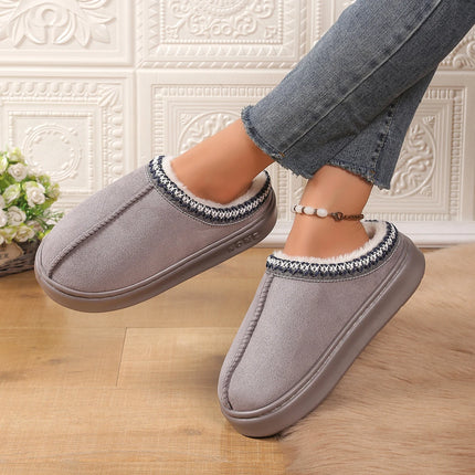 Women's Winter Fur Shoes Male Ankle Boots Platform Slippers Home Warm Fashion Outdoor Basis Thick Wool Wool Short Boots