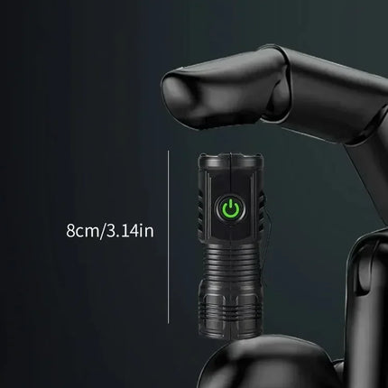 Portable Mini LED Handheld Flashlight Powerful Fingertip Torch Outdoor Waterproof Hiking Camping Flash Light with Pen Clip