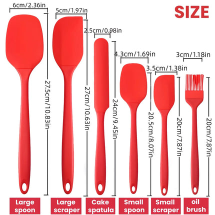 6 Pieces Silicone Spatula Set Food Grade split type Heat Resistant Spatulas Turner for Cooking Baking Mixing Baking Tools