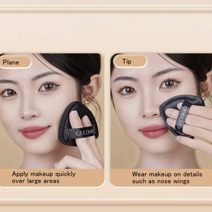 Black Air Cushion Foundation Puff High Elastic Soft Makeup Blender Applicator Sponge Wet Dry Dual Use And Storage Box