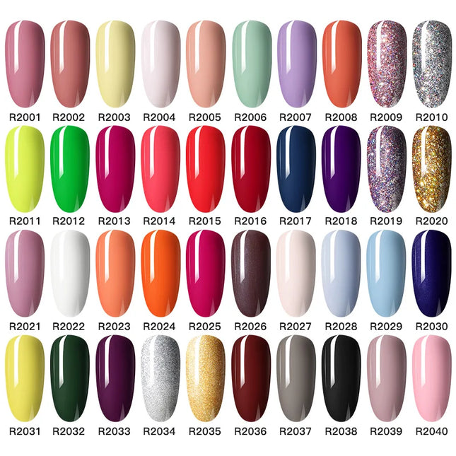 ROSALIND Neon Shiny Gel Nail Polish Glitter Hybrid Varnishes Semi Permanent Nail Art Need Lamp Soak Off Base Top Coat Nail Gel