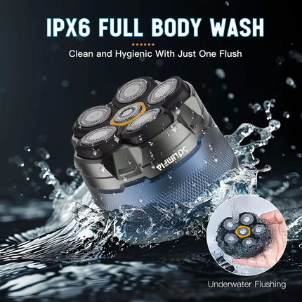 Solimpia Electric Shaver 6 Blade for Men Portable Magnetic Charging Bald Head Trimmer Multi-Functional Shaving Machine 2-pcs Set