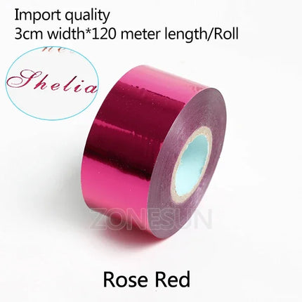 ZONESUN Hot Stamping Foil 3cm Hot Stamp Ribbon Date Coding Foil Paper Hot Embossing Foil Paper Make Colorful Logo