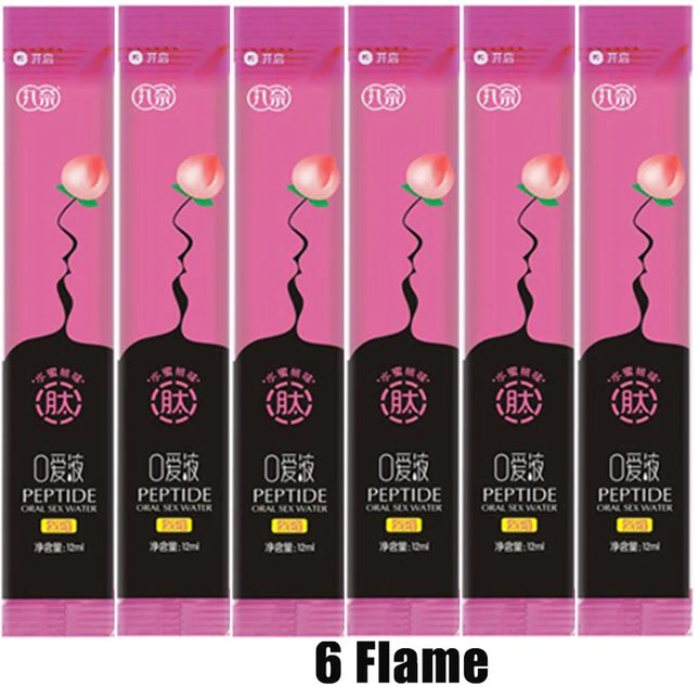 6pcs Oral Sex Water Lubricant Sexual Strawberry Peach Flavor Ice Fire Sex Toys Water Based Lubricant Gel for Women Men Couples