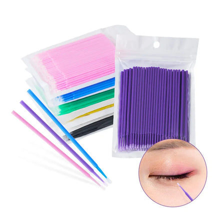 500/1000PCS Micro Brushes Eyelash Brushes Crystal Swab Microbrushes Eyelash Extension Tools Grafting Lash Removing Applicators