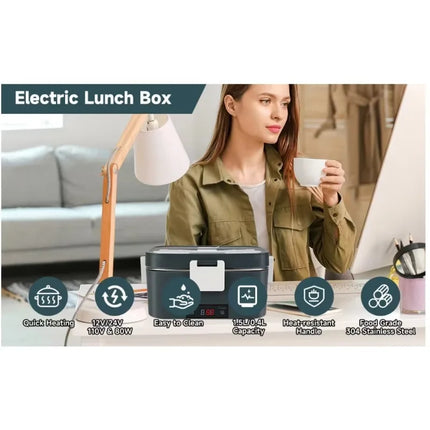 New Stainless Steel 1.8L Capacity Electric Portable Lunch Box with Digital Display