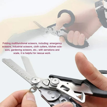 Hot Selling Raptors First Aid Expert Folding Scissors Tactical Multifunction Scissor Outdoor Survival Tool Combination Gadget
