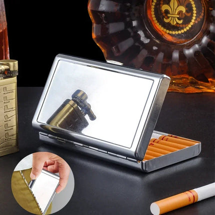 Slim Mirror Polished Metal Cigarette Case Portable Stainless Steel Pocket Cigarette Box Durable Cigarette Storage Holder for Men