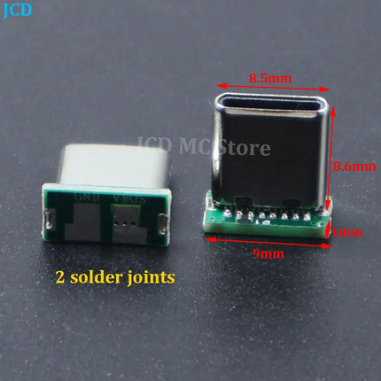 2/5/10PCS USB 3.1 Type C Vertical Patch Board 16pin 2/4/5 Welding Wire Data Band PCB USB Board Male Head 16P Usb C OTG Connector