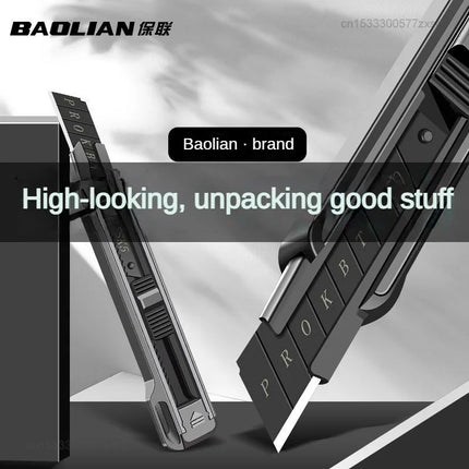 Baolian Utility Paper Cutters Knife Portable Pocket Box Cutter Retractable Paper 80MM Metal Blade DIY Sharp Knife Tools