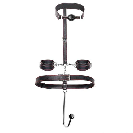 Sex Toy Set Anal Hooks Handcuffs PU SM BDSM Bondage Anal plugs Neck Restraint Backhanded Couple Flirt Sex Toys