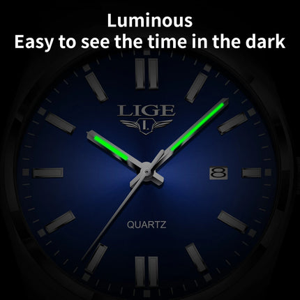 LIGE 2025 New Luxury Fashion Men's Watch Waterproof Luminous Date Quartz Watch Business Wristwatches Montre Pour Hommes Reloj