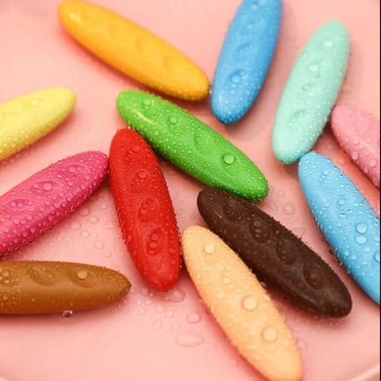 12/24/36 Colors Plastic Plastic Crayon Do Not Dirty Hands Washable Colored Crayon Erasable Peanut Shaped Wax Pencil Gift