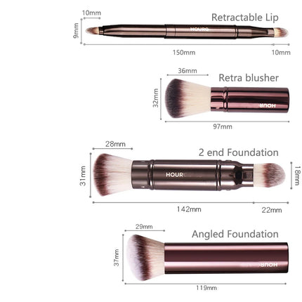 1pc Hourglass Powder Contour Makeup brushes Foundation Blusher Make up brush metal handle Concealer Bronzer high end with box