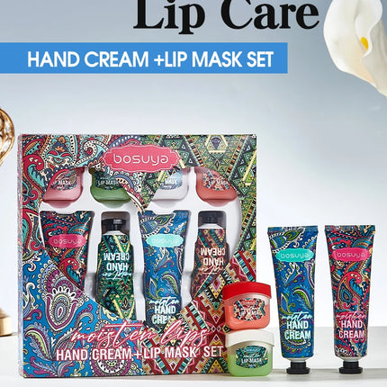 8-piece Lipstick + Hand Cream Set, Fruit Flavor, Long-lasting Hydration, Light and Non-Greasy, Daily Care, Christmas Gift