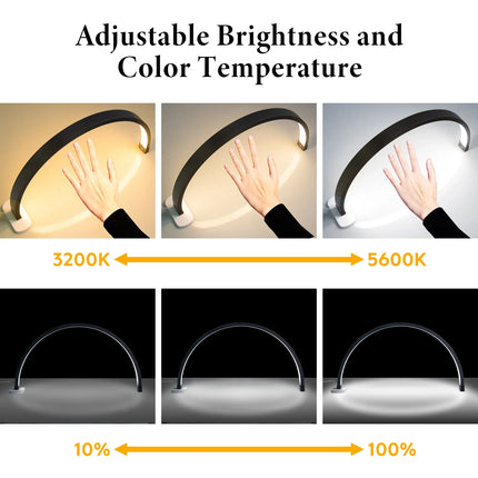 FOSOTO Overseas Warehouse LED Video Light Half-moon Fill Light Lash Nail Desktop Light For Beauty Eyelash Tattoo Makeup