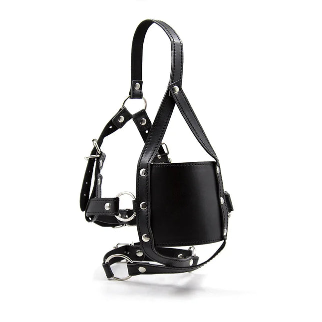 XXOO Adjustable Leather Mouth Gag Harness BDSM Bondage Slave Restraint Muzzle Gag Adult Game Sex Toy for Women Men Fetish Gear