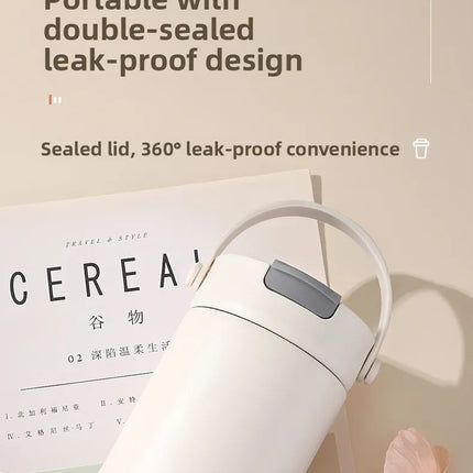 Large Capaci Cerc Inner Lid Insulated Mug Portable Car Coffee Cup Sports Water Bottle Fem High Aesthetic Value